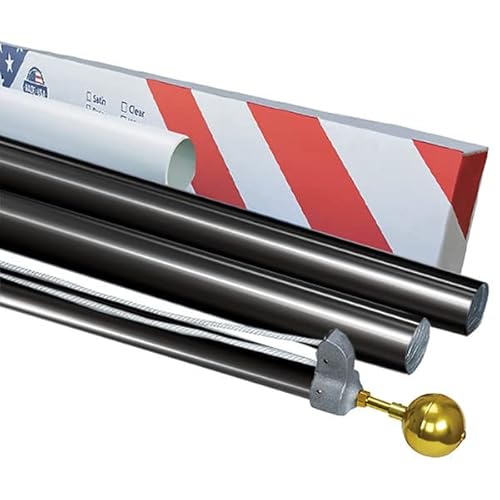 Super Tough Commercial Grade Sectional Flagpole 20ft Black