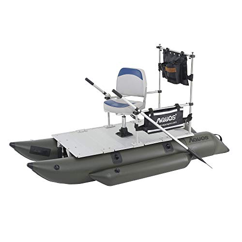 AQUOS Heavy-Duty Inflatable Pontoon Boat 8.8ft Green