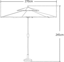 RWGOVLU 2.7M Circle Patio with Winding Crank - Sun Shade Umbrella for Outdoor, Garden, Beach, Pool