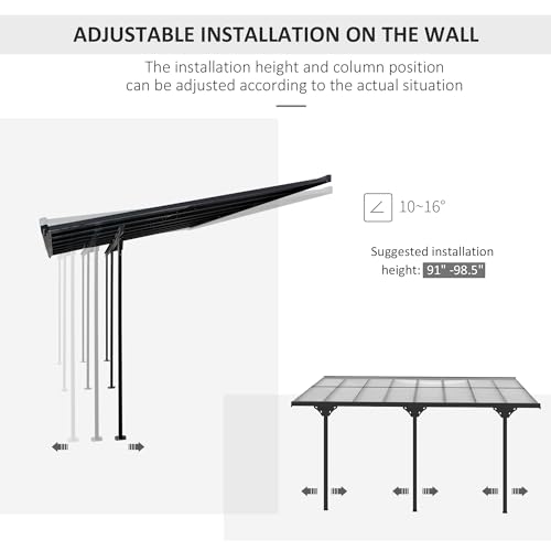 Outsunny 16.5' x 10' Outdoor Polycarbonate Pergola Gray