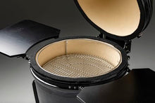 19” Large Kamado Gourmet Revolutionary Ceramic Grill & Smoker – Includes Cart, Bamboo Side Shelves, Patented Forge Fire Chamber, Versa-Grid Cooking System, Built-in Thermometer – Black Pepper