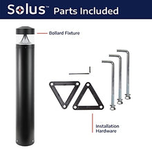 Solus Round LED Bollard Path Light – 10W Integrated LED, 937 Lumens, 4000K – Modern Outdoor Walkway Light, ETL Listed, Black or Bronze (Black, 4 Pack)