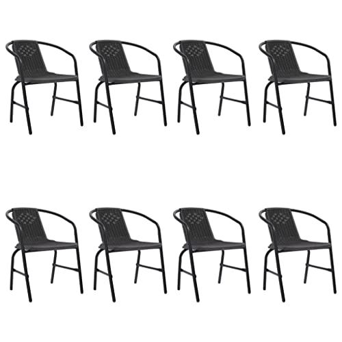 FUDUGEHMIOFWFJJ Garden Chairs 8 pcs Outside bar stools,Outdoor Chairs,Patio Set,Outdoor Chairs Set of 2,Outdoor Patio,Outdoor bar stools,Plastic Rattan and Steel 242.5 lb