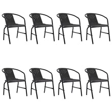 DYRJDJWIDHW Garden Chairs 8 pcs Outside bar stools,Outdoor Chairs,Patio Set,Outdoor Chairs Set of 2,Outdoor Patio,Outdoor bar stools,Plastic Rattan and Steel 242.5 lb