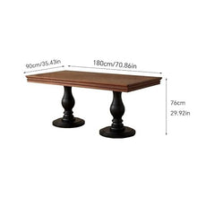 HEAIQI Coffee Table Solid Wood Dining Table Retro Living Room Square Restaurant Large