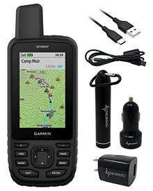 Wearable4U Garmin GPSMAP 67 Rugged Hiking Handheld +E-Bank with Car & Wall Chargers
