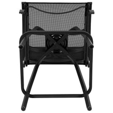 Afuera Living 30" All-Weather Patio Swivel Bar Stools, Set of 2, Black Finish, Galvanized Steel Frame, Textilene Seats with Waterfall Edge, Extra Wide Back, Contemporary Outdoor Bar Height Seating