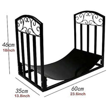 EliteBloom Wrought Iron Fireplace Tool Firewood Stand, Firewood Rack Fire Wood Racks Outdoor, Large Free Standing Fireplace Wood Firewood Rack