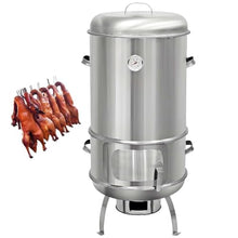 Vertical Smoker Grill Combo36.6in Stainless Steel Charcoal Meat Smoker