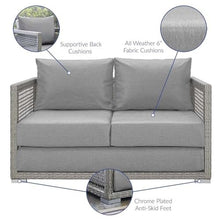 Afuera Living Wicker Patio Loveseat, Gray Finish, Synthetic PE Rattan and Powder-Coated Aluminum Frame, Water and UV-Resistant Cushions, 32" H x 52" W x 32" D Outdoor Furniture for Backyard or
