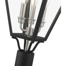 Livex Lighting 27375-04 Adams - 3 Light Large Outdoor Post Top Lantern in Traditional Style-26.75 Inches Tall and 10.63 Inches Wide, Finish Color: Black/Brushed Nickel