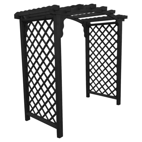 Keystone Amish Co. Newberry Cedar Garden Arbor, Heavy Duty Outdoor Wooden Archway Trellis for Climbing Plants, Amish Crafted, Made in USA, 6-Foot, Charcoal Stain