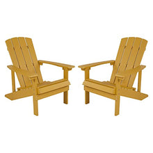 Flash Furniture Charlestown Poly Resin Adirondack Chair - Yellow - All Weather - Indoor/Outdoor - Set of 2