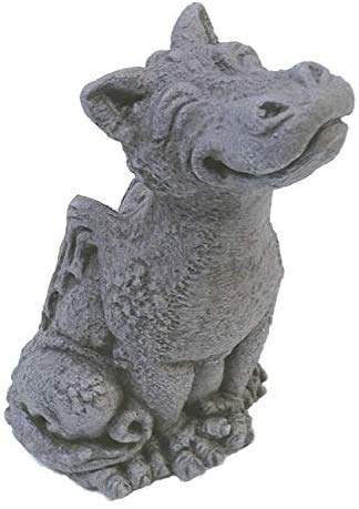 Little Darling Dragons Large 'Rexy' - Solid Cast Stone Garden Statue - a Great Home or Garden Idea - Durable, Lifelike Sculpture - Fun Exterior and Interior Art
