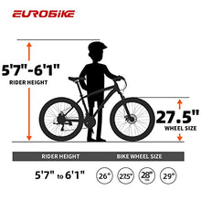 EUROBIKE Full Suspension Mountain Bike 21 Speed Bicycle 27.5" Men's Disc Brakes Orange