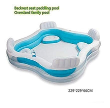Air Swimming Pool Backrest Can Sit Swimming Pool Multi-Layer Inflatable Pool for Ages 3+ Kids and Adult 229x229x66 cm Backyard Water Party