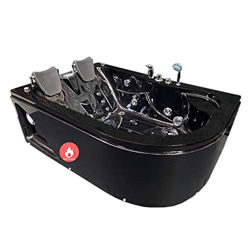 SIMBASHOPPING USA Whirlpool Bathtub Hot Tub Massage 2 Persons Hydrotherapy BLACK HAVANA