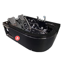 SIMBASHOPPING USA Whirlpool Bathtub Hot Tub Massage 2 Persons Hydrotherapy BLACK HAVANA