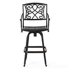 Christopher Knight Home Santa Maria 3-Piece Cast Aluminum Bistro Bar Set Shiny Copper