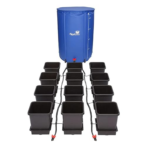 AutoPot 12 Pot System (3.9 Gallon Plastic Pots) (*Includes AIRBASES & AIRDOMES) Self-Watering, Gravity-Fed Hydroponic System (12Pot - 3.9 Gallon - 60 Gallon FlexiTank)