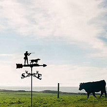 Weathervanes for Sheds Metal Stainless Steel Weather Vane with Metal Bracket Wind Direction Indicator for Outdoor Farm Garden Backyard Decor (Hunter and Dog)