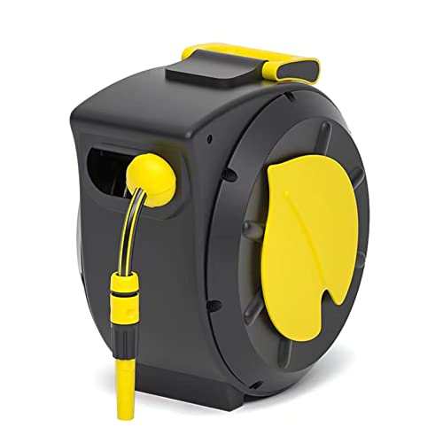 Hose Reel, Wall Mounted Automatic Storage Hose Cart, 180° Rotating Bracket, Suitable For Patio Garden Watering (17m)