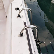 SAeWare Pontoon Marine Ladder 5-Step Foldable Swimming Pool Ladder Pontoon with Wide Rung Stainless Steel Drop Boarding Ladders