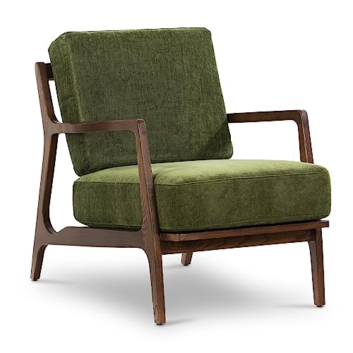 POLY & BARK Verity Lounge Chair Distressed Green Velvet