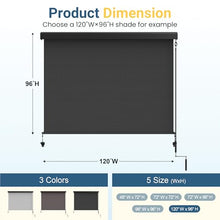Integrated 10'W x 8'H Outdoor Roller Shade for Sun & Privacy Protection