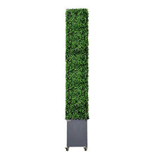 AGPL Artificial Hedge Wall with Stainless Steel Planter Box Green 48"W x 12"D x 82"H
