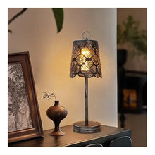 WOAITIANTIAN Desk Lamps Rechargeable Vintage Iron Openwork Table Lamp for Indoor & Outdoor Ambient Lighting