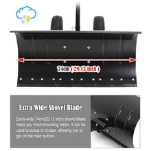 EliteBloom Heavy Duty Snow Pusher Shovel Car for Winter, Driveway Home Garage Emergency Snow Removal Device with Wheels & Handle, Metal Back Saver Snow Plow for Seniors Adult Teen,Black-L