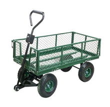 Outdoor Utility Wagon Heavy Duty Mesh Garden Dump Cart with Removable Sides, for Patio Lawn Garden Farm Ranch