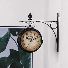 NUHSLF Weatherproof Outdoor Wall Clock,Double-Sided Garden Clocks,Outdoor Iron Ornaments,Easy to Read Precise Timing
