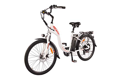 DJ Bikes City Bike 750W 48V 13Ah Step-Thru Power Electric Bicycle Pearl White B2