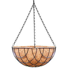 Metal Hanging Planter Basket Coir Liner Chain Round Wire Plant Holder Flower Pots Hanger Garden Decoration for Railings Gardens