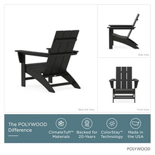 POLYWOOD Modern Adirondack Chair – All-Weather Outdoor Lawn Adirondack Chairs – HDPE, Fade-Resistant & Durable Outdoor Furniture – For Patio, Deck & Fire Pit Chairs – Black