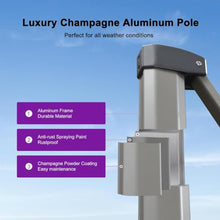 OROTLECT 10' Square Cantilever Aluminum Offset Navy Umbrella with 360° Rotation and Base