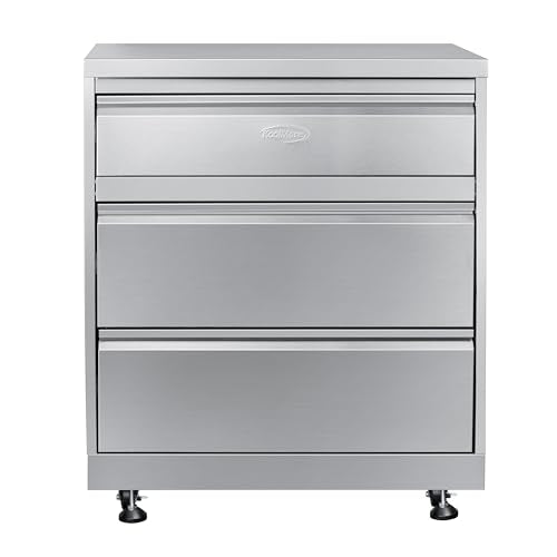 KoolMore 32 in. Stainless-Steel Outdoor Kitchen Cabinet with Three Drawers (KM-OKS-CAB3)