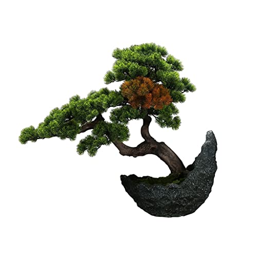 BABETT Artificial Small Bonsai Tree Simulation Bonsai Cliff Cypress Welcoming Pine Green Plant Bonsai Home Living Room Office Desktop Porch Decoration Living Room Fake Plant Greenery Decor