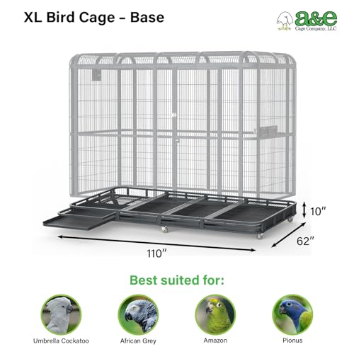 A&E Cage Co Aviary Base for WI11062 Walk-in Cage, 110"x62"x10" Black