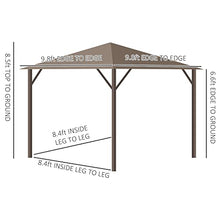 Outsunny 10' x 10' Hardtop Gazebo with Curtains and Netting Brown