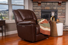Flexsteel Preston Brown Leather Power Gliding Recliner with Power Headrest & Lumbar