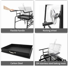 PARTSUN 360° Rotating Charcoal Grills,Stainless Steel Flipping Barbecue Grill Portable Charcoal Grill Outdoor Stove for Camping BBQ Picnics Beach Party Cooking Outdoor Garden Yard