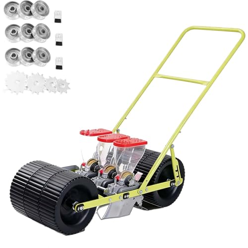 EXSHUING Corn Planter, Garden Seeder, Seed Drill, Seed Planter Machine, Sembradora De Maiz Y Frijol Manual, Sembradora De Maiz Manual, Lawn & Garden Spreaders, Hand Seed Spreader, 40+ Crops(3-Row)