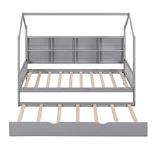 Acosure Metal House Bed Frame with Roof and Slats Support, Montessori Design, Full Size, Grey