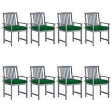AJSEOYBS Patio Chairs with Cushions, Oversized Wooden Rocking Chair,Bistro Stacking Chair Suitable for Backyard, Porch, Balcony, Poolside, Garden8 Pcs Solid Acacia Wood Gray