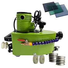 AiODiO 800W Small Glass Edging Machine，Portable Small Glass Edger, 8000r/min，1-3 m/min，W/2Diamond Wheels and Two Polishing Wheels，for Plane, Curve, Rounded Corner 220-Green