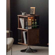 Modern Rotatable Sofa Side Table Minimalist Retro Cabinet 4 Way Storage Bedroom Nightstand Simple