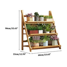 Indoor Flower Plant Trellis Bamboo Foldable Pot Racks Outdoor Flower Stand Anticorrosive Ladder Plant Succulent Stand Modern Rustic Display Stand Ladder Moisture-proof Flowerpot Stand For Patio